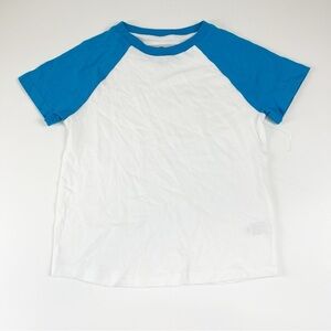 NEW Nordstrom Tshirt Boys 4 Blue White Raglan Short Sleeve Organic Cotton NWOT